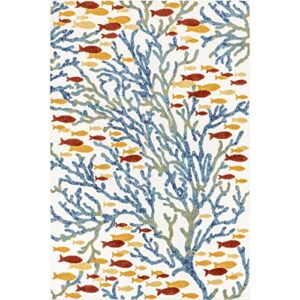 nuLOOM Lidia Nautical Coral Indoor/Outdoor Area Rug, 7' 6" x 9' 6", Blue