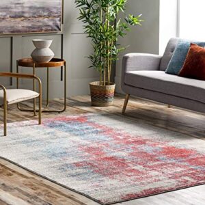 nuloom dixie contemporary abstract waterfall area rug, 8′ 10″ x 12′, rust