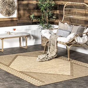 nuloom shawn bold diamond indoor/outdoor area rug, 5′ x 8′, beige