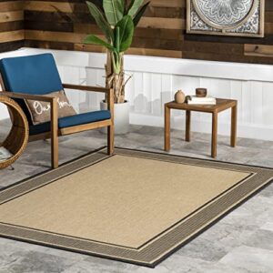 nuloom gris border indoor/outdoor area rug, 8′, beige
