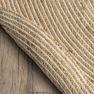 nuLOOM Alanis Handmade Farmhouse Jute Area Rug, 5' x 8' Oval, Natural