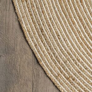 nuLOOM Alanis Handmade Farmhouse Jute Area Rug, 5' x 8' Oval, Natural