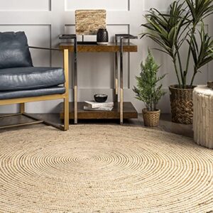 nuLOOM Alanis Handmade Farmhouse Jute Area Rug, 5' x 8' Oval, Natural