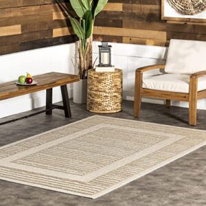 nuLOOM Rickie Solid Striped Indoor/Outdoor Area Rug, 8' x 10', Beige