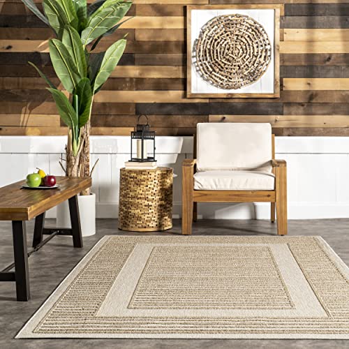 nuLOOM Rickie Solid Striped Indoor/Outdoor Area Rug, 8' x 10', Beige