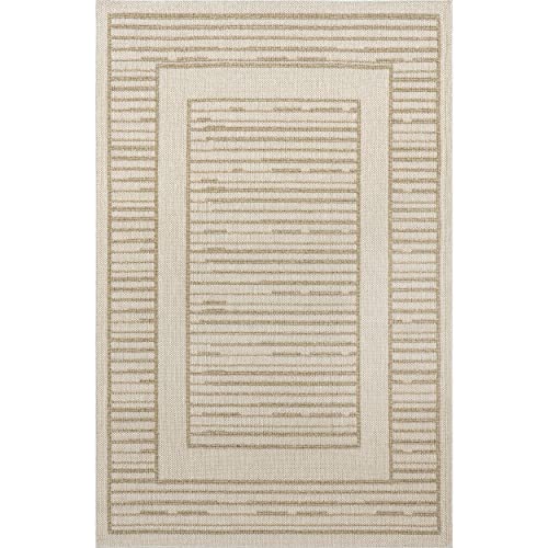 nuLOOM Rickie Solid Striped Indoor/Outdoor Area Rug, 8' x 10', Beige