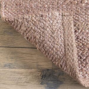 nuLOOM Pandora Diamond Jute Area Rug, 8' x 10', Pink