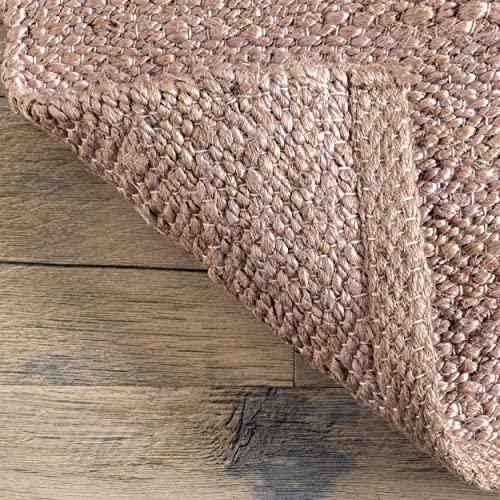 nuLOOM Pandora Diamond Jute Area Rug, 8' x 10', Pink