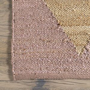 nuLOOM Pandora Diamond Jute Area Rug, 8' x 10', Pink