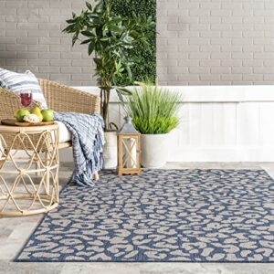 nuLOOM Terenia Leopard Indoor/Outdoor Area Rug, 8' x 10', Blue