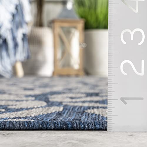 nuLOOM Terenia Leopard Indoor/Outdoor Area Rug, 8' x 10', Blue