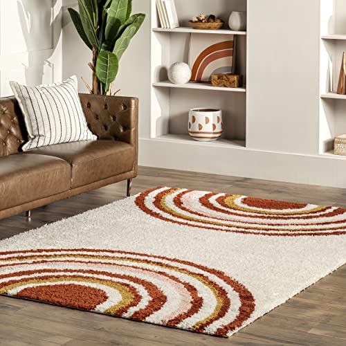 nuLOOM Dotty Half Sunset Shag Area Rug, 8' x 10', Orange