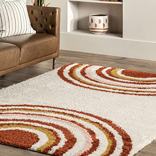 nuLOOM Dotty Half Sunset Shag Area Rug, 8' x 10', Orange