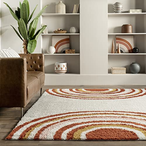 nuLOOM Dotty Half Sunset Shag Area Rug, 8' x 10', Orange