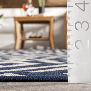 nuLOOM Jayne Geometric Diamond Indoor/Outdoor Area Rug, 8' x 10', Navy