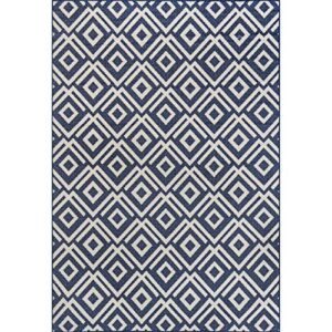 nuLOOM Jayne Geometric Diamond Indoor/Outdoor Area Rug, 8' x 10', Navy