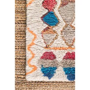 nuLOOM Helaine Hand Tufted Moroccan Shag Area Rug, 10' x 14', Multi