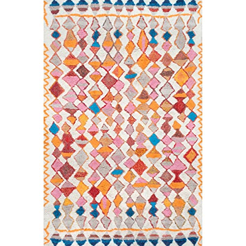 nuLOOM Helaine Hand Tufted Moroccan Shag Area Rug, 10' x 14', Multi