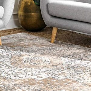 nuLOOM Thea Medallion Area Rug, 5' x 8', Beige