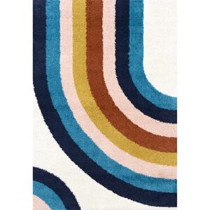 nuLOOM Ela Half Rainbow Shag Area Rug, 6' 7" x 9', Blue