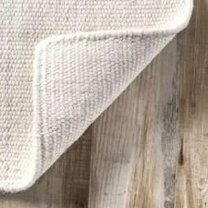 nuLOOM Stacia Stripes Wool Flatweave Area Rug, 10' x 14', Ivory