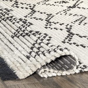 nuLOOM Jaycee Abstract Soft Shaggy Textured Fringe Area Rug, 7' 10" x 10', Beige