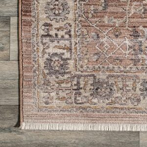 nuLOOM Sorsha Persian Traditional Fringe Area Rug, 5' x 7' 9", Rust