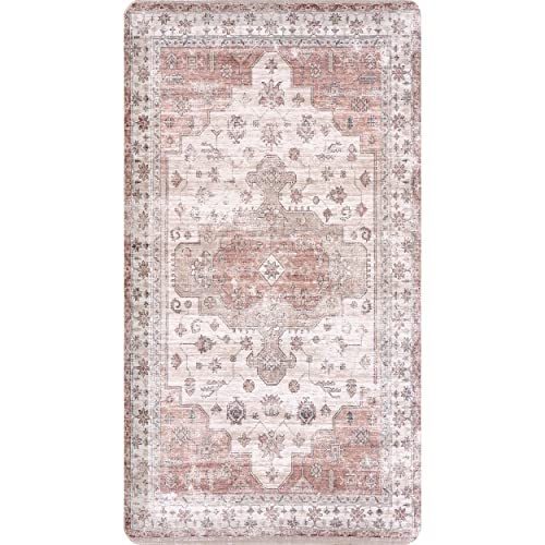 nuLOOM Floral Persian Kitchen or Laundry Comfort Mat, 20" x 32", Rust