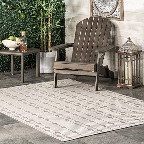 nuLOOM Kiernan Vertical Teardrop Stripe Indoor/Outdoor Area Rug, 8' x 10', Grey