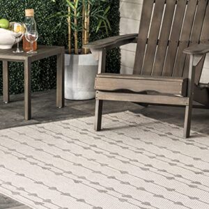 nuLOOM Kiernan Vertical Teardrop Stripe Indoor/Outdoor Area Rug, 8' x 10', Grey