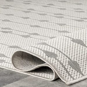 nuLOOM Kiernan Vertical Teardrop Stripe Indoor/Outdoor Area Rug, 8' x 10', Grey