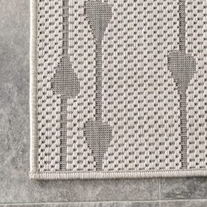 nuLOOM Kiernan Vertical Teardrop Stripe Indoor/Outdoor Area Rug, 8' x 10', Grey