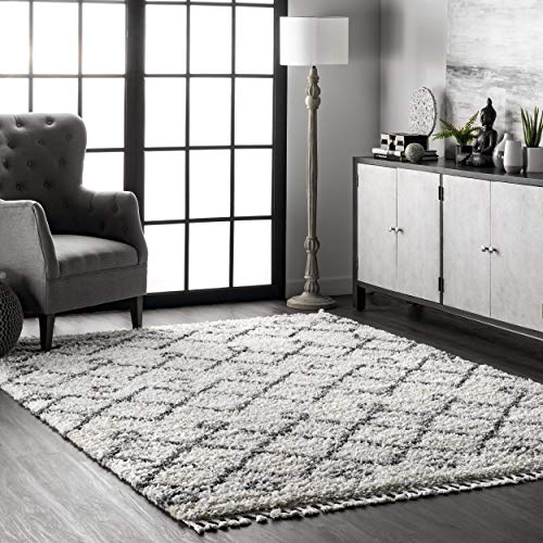 nuLOOM Roseanne Transitional Shag Area Rug, 10' x 14', Ivory