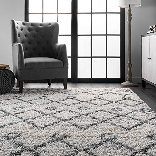 nuLOOM Roseanne Transitional Shag Area Rug, 10' x 14', Ivory