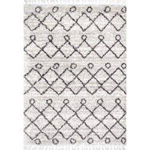 nuLOOM Roseanne Transitional Shag Area Rug, 10' x 14', Ivory