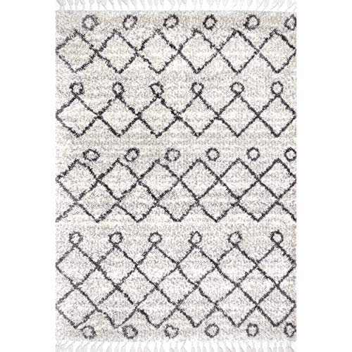 nuLOOM Roseanne Transitional Shag Area Rug, 10' x 14', Ivory