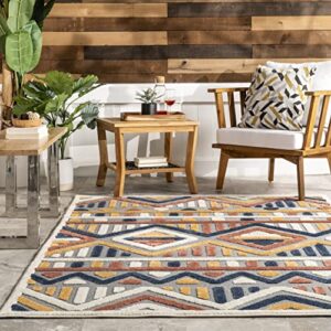 nuLOOM Arlene Colorful Tribal Indoor/Outdoor Area Rug, 5' x 7' 6", Blue