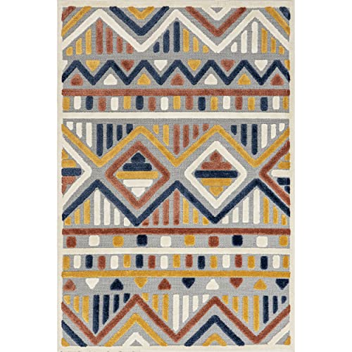 nuLOOM Arlene Colorful Tribal Indoor/Outdoor Area Rug, 5' x 7' 6", Blue