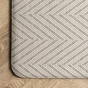 nuLOOM Casual Herringbone Anti Fatigue Kitchen or Laundry Room Comfort Mat, 20" x 42", Beige