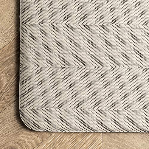 nuLOOM Casual Herringbone Anti Fatigue Kitchen or Laundry Room Comfort Mat, 20" x 42", Beige