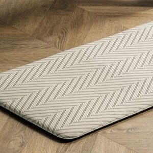 nuLOOM Casual Herringbone Anti Fatigue Kitchen or Laundry Room Comfort Mat, 20" x 42", Beige