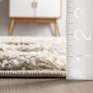 nuLOOM Reena High Low Textured Shaggy Tribal Area Rug, 8' 10" x 12', Beige