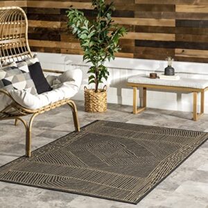 nuloom myrna geometric indoor/outdoor area rug, 8′ x 10′, dark grey