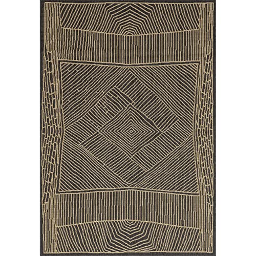 nuLOOM Myrna Geometric Indoor/Outdoor Area Rug, 8' x 10', Dark Grey