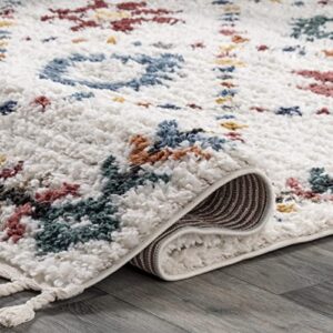 nuLOOM Coletta Diamond Bohemian Shag Area Rug, 8' x 10', Beige