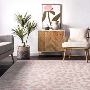 nuLOOM Print Leopard Area Rug, 5 ft x 7 ft 5 in, Baby Pink