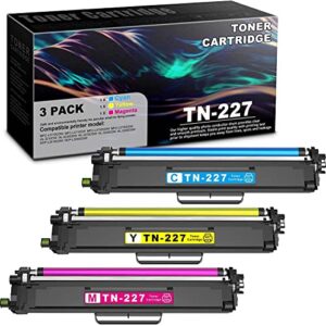 3 pack (1c+1m+1y) tn227 tn-227 compatible toner cartridge replacement for brother mfc-l3770cdw mfc-l3710cw mfc-l3750cdw mfc-l3730cdw hl-3210cw hl-3230cdw hl-3270cdw hl-3230cdn printer