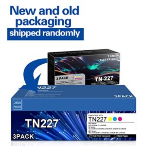 3 Pack (1C+1M+1Y) TN227 TN-227 Compatible Toner Cartridge Replacement for Brother MFC-L3770CDW MFC-L3710CW MFC-L3750CDW MFC-L3730CDW HL-3210CW HL-3230CDW HL-3270CDW HL-3230CDN Printer