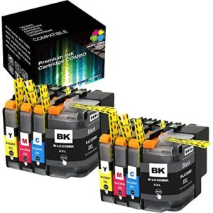 (pack of 8) compatible replacement for brother lc209 lc205 lc 209 205 lc-209 lc-205 ink cartridge (2 x basic set) for mfc-j5520dw j5620dw j5720dw printer, sold by gts