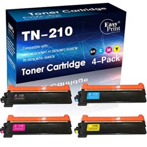 easyprint (1xset, bcmy) compatible tn-210 tn210 toner cartridges work for brother hl-3040cn, hl-3045cn, hl-3070cw, hl-3075cw, mfc-9010cn, mfc-9120cn, mfc-9125cn, mfc-9325cw, mfc-9320cw, (4-pack)